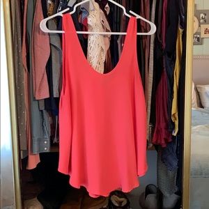 Coral flowy tank top
